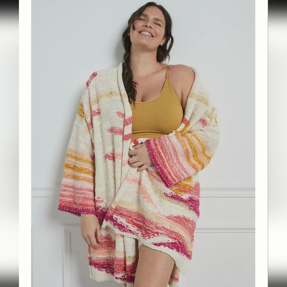 Anthropologie Daily Practice Bethany Cardigan Multicolor Open-Front Sweater XS/S